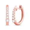 Thumbnail Image 1 of Previously Owned  Hoop Earrings 1/5 ct tw 10K Round-cut Diamond Rose Gold