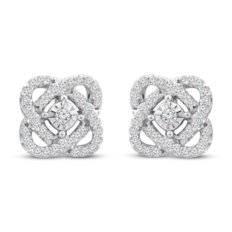 Main Image 2 of Previously Owned Center of Me Diamond Stud Earrings 1/5 ct tw 10K White Gold