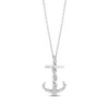 Thumbnail Image 1 of Previously Owned Hallmark Diamonds Anchor Necklace 1/6 ct tw Sterling Silver 18"