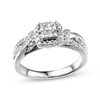 Thumbnail Image 1 of Previously Owned Diamond Engagement Ring 1/2 ct tw Round & Princess 10K White Gold