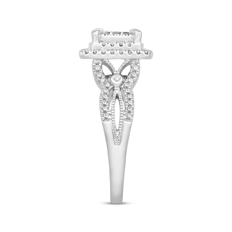 Previously Owned Diamond Engagement Ring 5/8 ct tw Princess-cut 10K White Gold