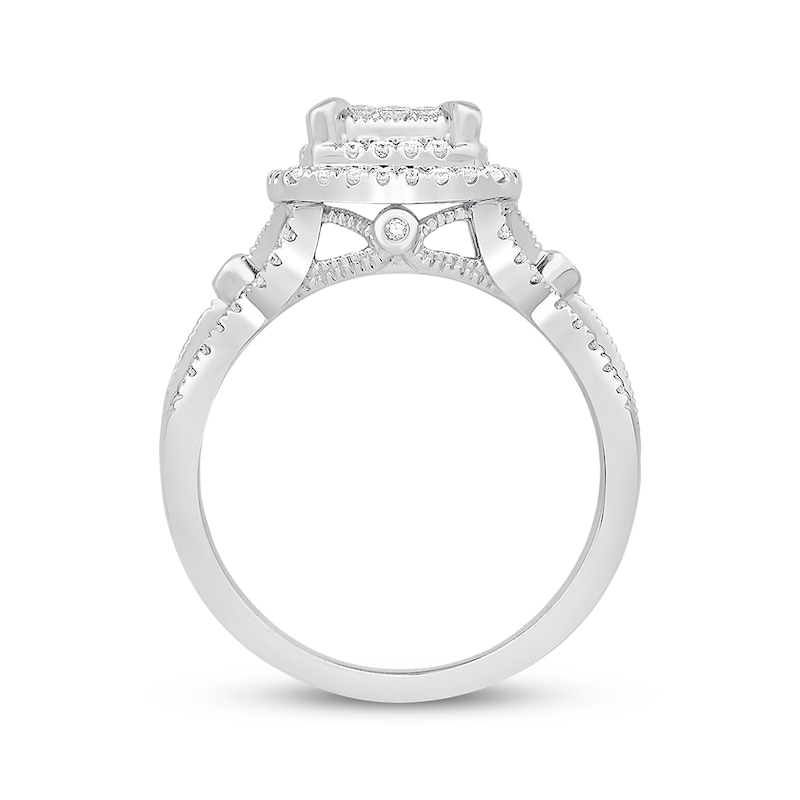 Previously Owned Diamond Engagement Ring 5/8 ct tw Princess-cut 10K White Gold