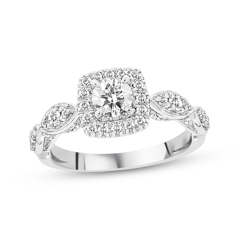 Previously Owned Diamond Engagement Ring 7/8 ct tw Round-cut 14K White Gold