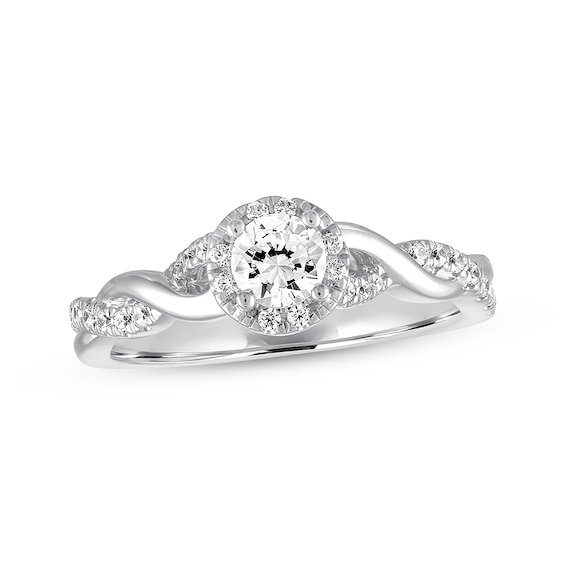 Previously Owned Diamond Engagement Ring 5/8 ct tw Round-cut 14K White Gold