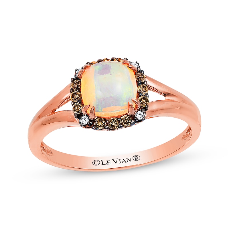 Previously Owned Le Vian Opal Ring 1/10 ct tw Diamonds 14K Strawberry Gold