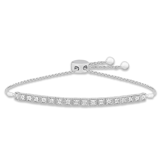 Previously Owned Diamond Bolo Bracelet 1/10 ct tw Round-cut Sterling Silver