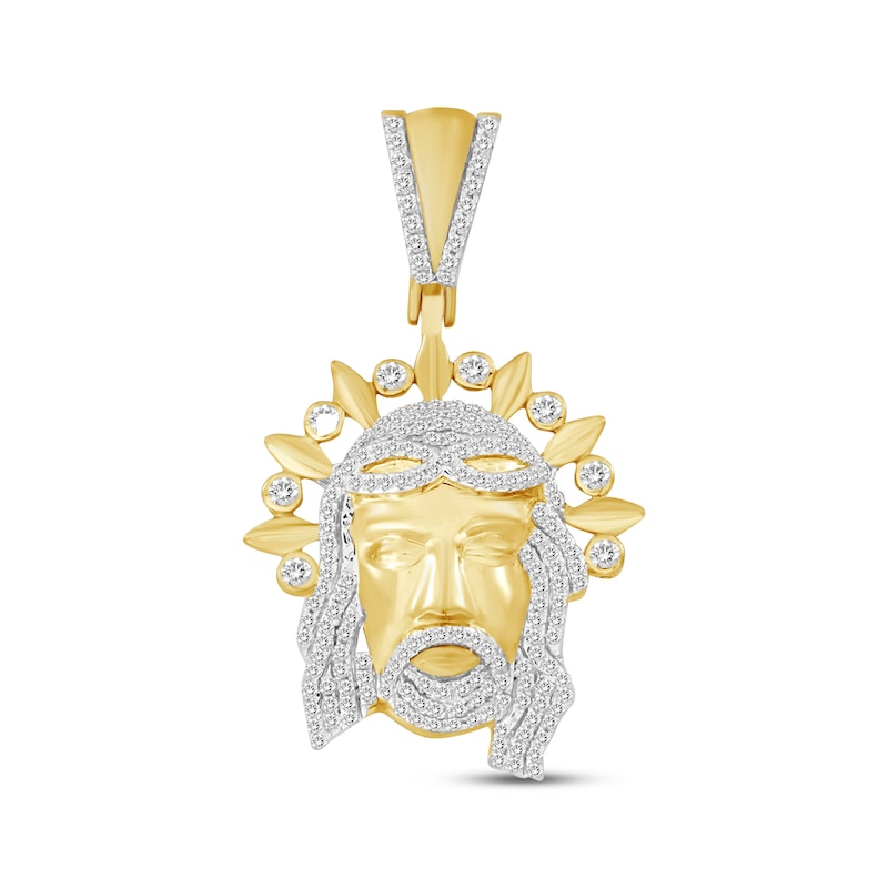 Main Image 1 of Previously Owned Men's Christ Pendant 1/2 ct tw Round-cut 10K Yellow Gold