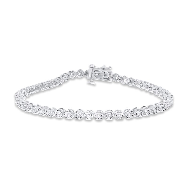 Previously Owned Diamond Line Bracelet 1/2 ct tw Round-cut Sterling Silver