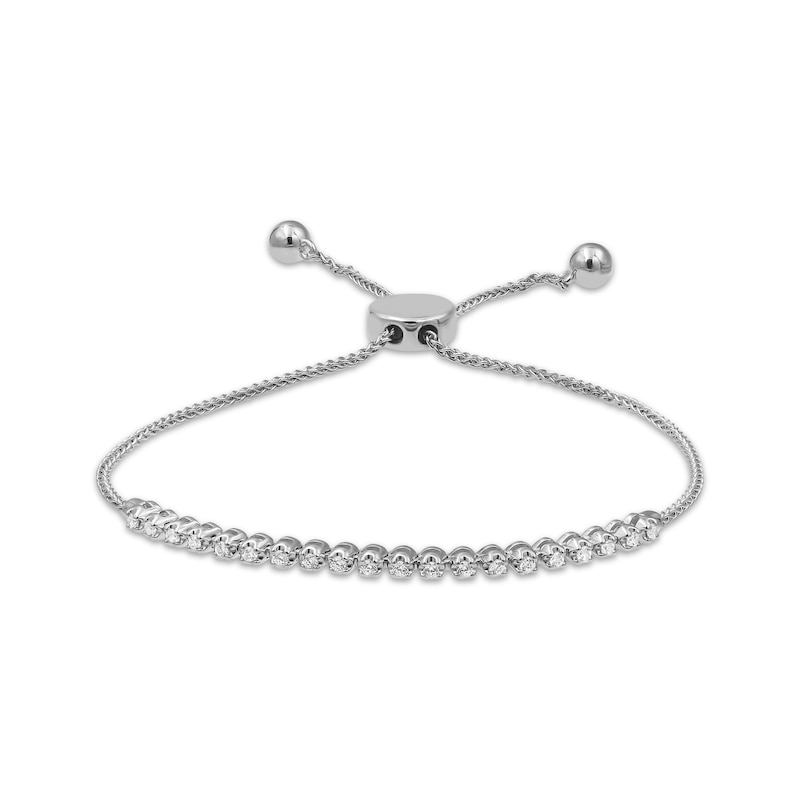 Main Image 1 of Previously Owned Diamond Bolo Bracelet 1/4 ct tw Sterling Silver 9.5"