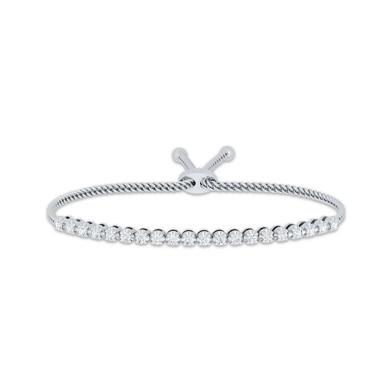 Main Image 1 of Previously Owned Diamond Bolo Bracelet 1/2 ct tw Sterling Silver 9.5"