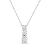 Thumbnail Image 1 of Previously Owned Three-Stone Diamond Necklace 1/2 ct tw Round-cut 10K White Gold 18"
