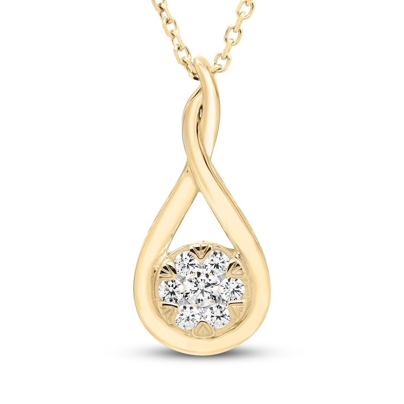 Main Image 1 of Previously Owned Diamond Necklace 1/5 ct tw 10K Yellow Gold 18"