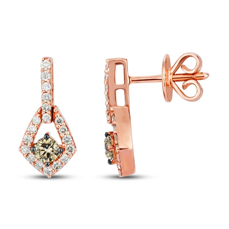 Main Image 2 of Previously Owned Le Vian Chocolate & Nude Earrings 5/8 ct tw Diamonds 14K Strawberry Gold