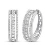 Thumbnail Image 1 of Previously Owned Diamond Hoop Earrings 1/2 ct tw Round-cut 10K White Gold