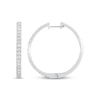 Thumbnail Image 1 of Previously Owned Diamond Hoop Earrings 1 ct tw Round-cut 10K White Gold