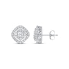 Thumbnail Image 1 of Previously Owned Diamonds Stud Earrings 1 ct tw Princess and Round-cut 10K White Gold