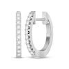 Thumbnail Image 1 of Previously Owned Diamond Hoop Earrings 1/6 ct tw Round-cut 10K White Gold