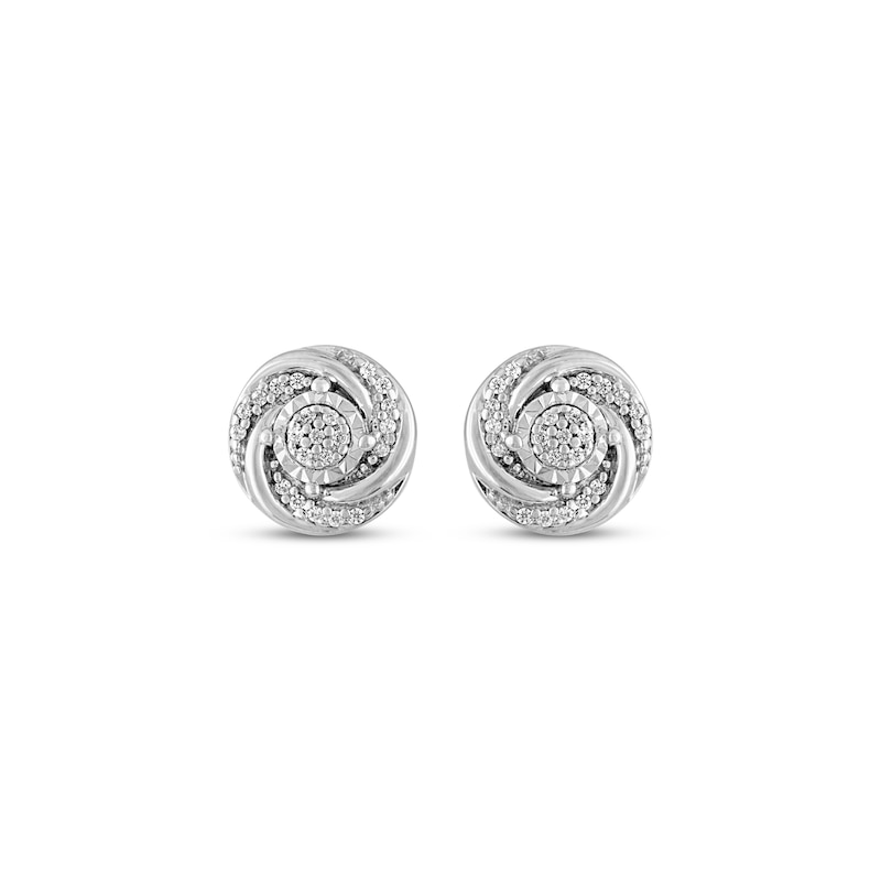 Previously Owned Diamond Earrings 1/10 ct tw Round-cut Sterling Silver