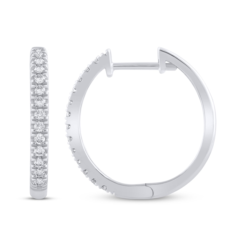 Previously Owned Diamond Hoop Earrings 1/4 ct tw 10K White Gold