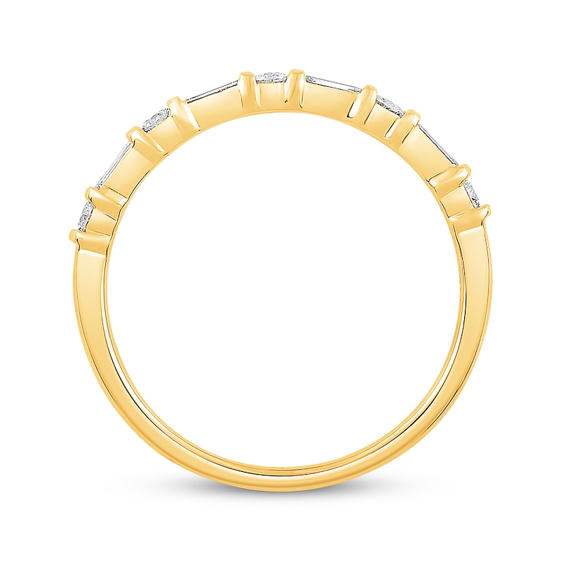 Previously Owned Diamond Anniversary Band 1/3 ct tw Baguette & Round-cut 14K Yellow Gold