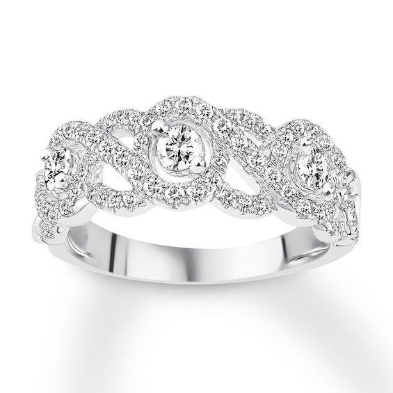 Previously Owned Diamond Anniversary Band 5/8 ct tw Round-cut 14K White Gold