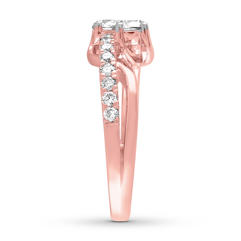Main Image 2 of Previously Owned Ever Us Two-Stone Diamond Ring 1 ct tw Round 14K Rose Gold