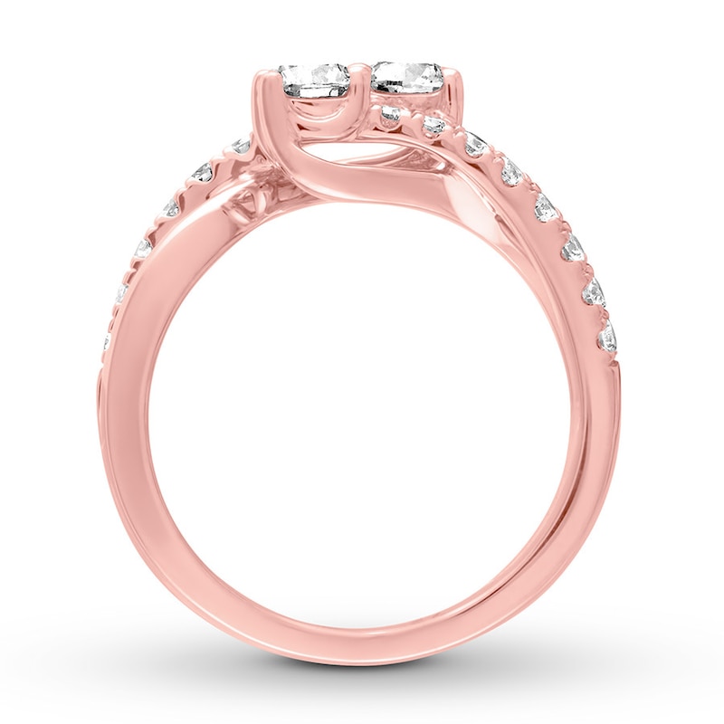 Main Image 3 of Previously Owned Ever Us Two-Stone Diamond Ring 1 ct tw Round 14K Rose Gold