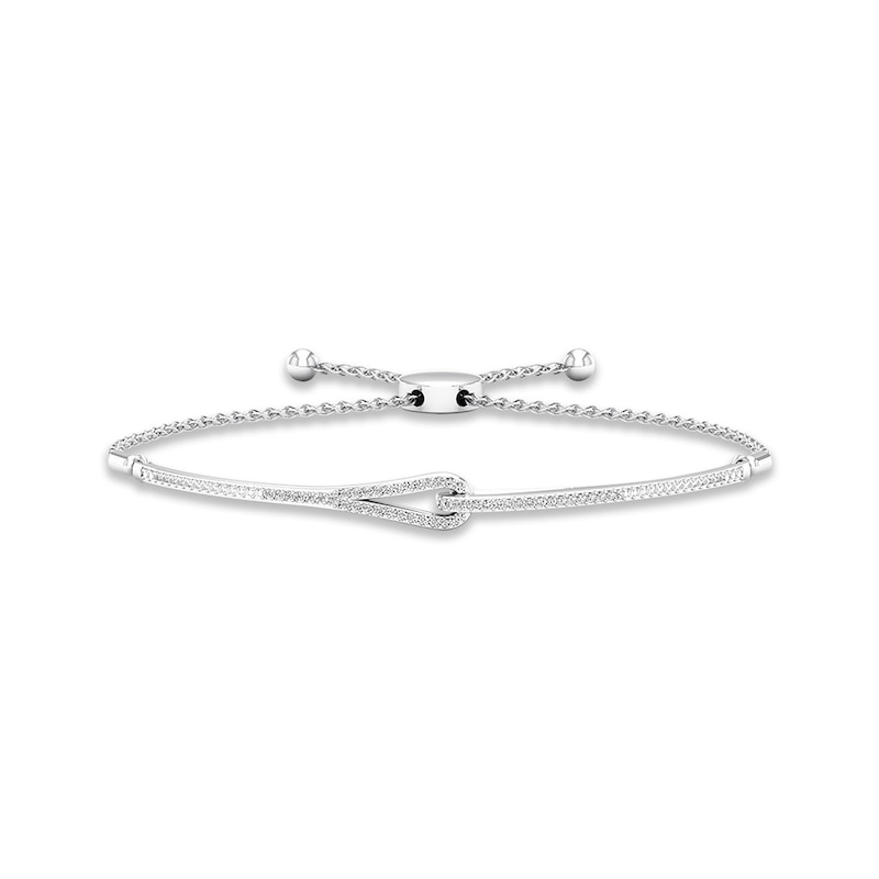 Main Image 1 of Previously Owned Love + Be Loved Diamond Bolo Bracelet 1/5 ct tw Sterling Silver 9.5"