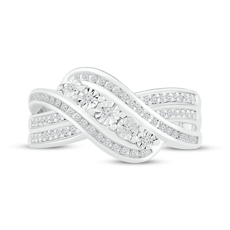 Main Image 2 of Previously Owned Diamond Ring 1/5 ct tw Round-cut Sterling Silver