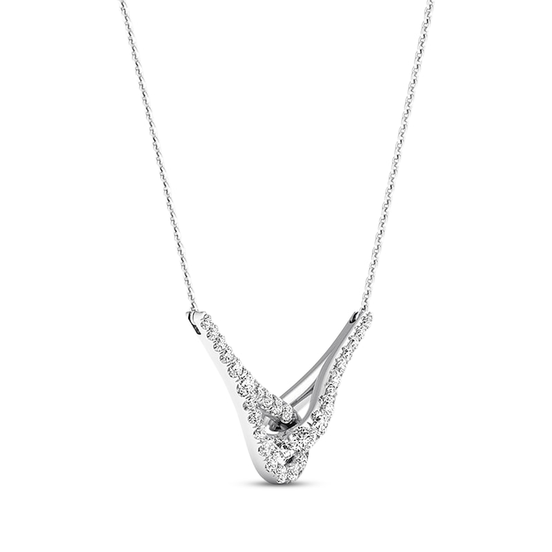Main Image 2 of Previously Owned Love + Be Loved Diamond Necklace 1/2 ct tw 10K White Gold 18"