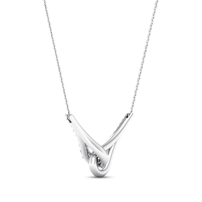 Main Image 4 of Previously Owned Love + Be Loved Diamond Necklace 1/2 ct tw 10K White Gold 18"