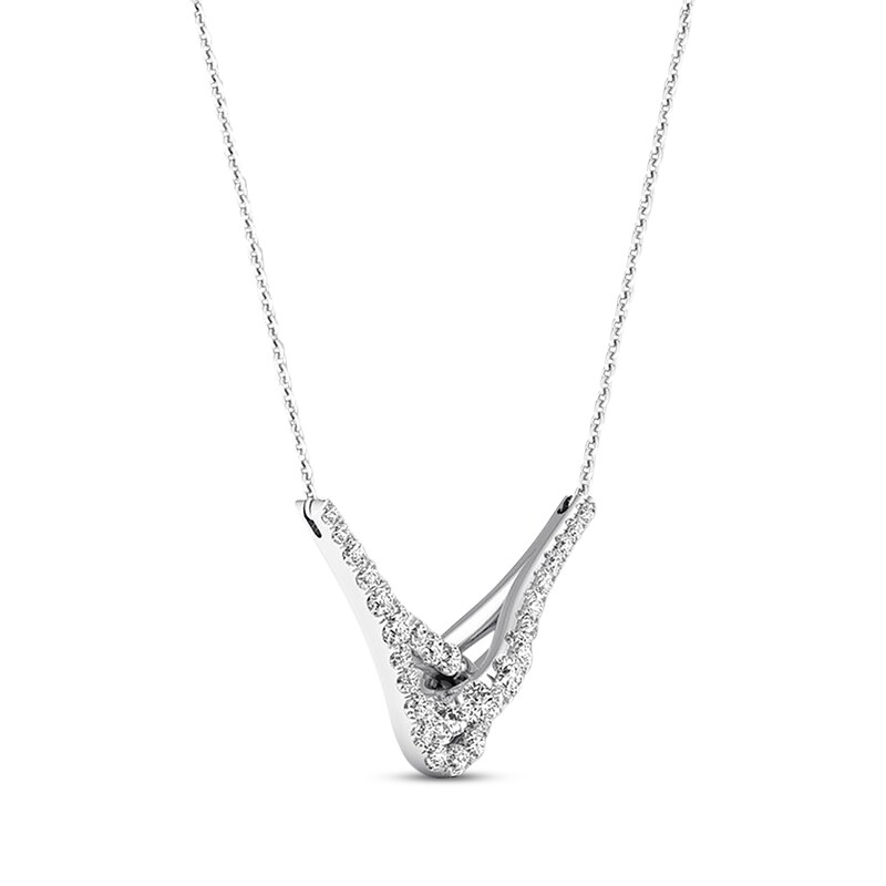 Main Image 2 of Previously Owned Love + Be Loved Diamond Necklace 1 ct tw 14K White Gold 18"