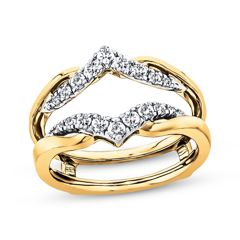 Main Image 1 of Previously Owned Diamond Enhancer Ring 3/8 ct tw Round-cut 14K Two-Tone Gold