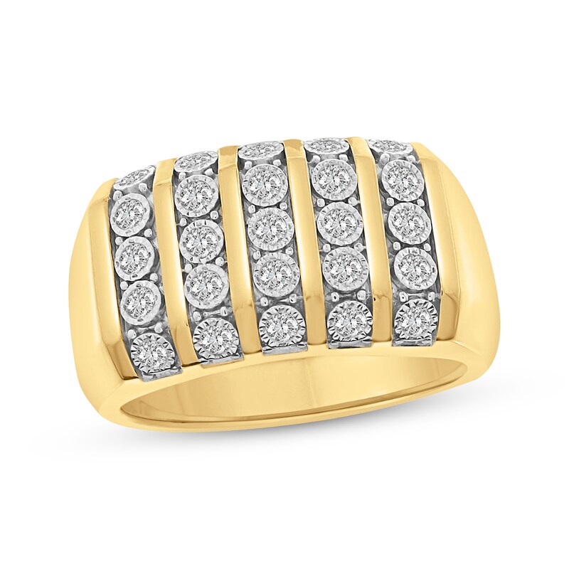 Main Image 1 of Previously Owned Men's Diamond Fashion Ring 1 ct tw Round-cut 10K Yellow Gold