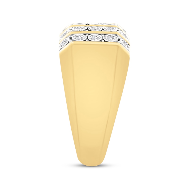 Main Image 2 of Previously Owned Men's Diamond Fashion Ring 1 ct tw Round-cut 10K Yellow Gold