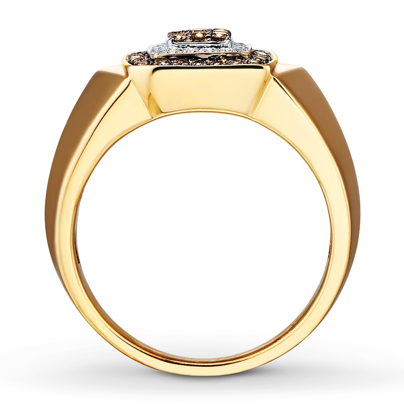 Main Image 2 of Previously Owned Brown Diamond Men's Ring 1/3 ct tw 10K Yellow Gold