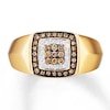 Thumbnail Image 4 of Previously Owned Brown Diamond Men's Ring 1/3 ct tw 10K Yellow Gold