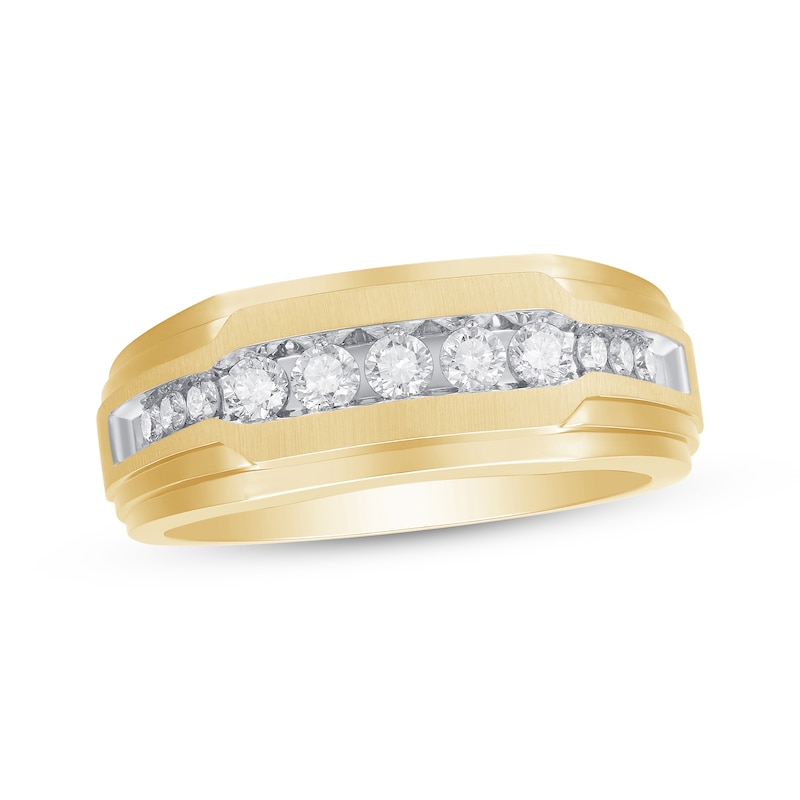 Main Image 1 of Previously Owned Men's Diamond Wedding Ring 1/2 ct tw Round-cut 10K Yellow Gold