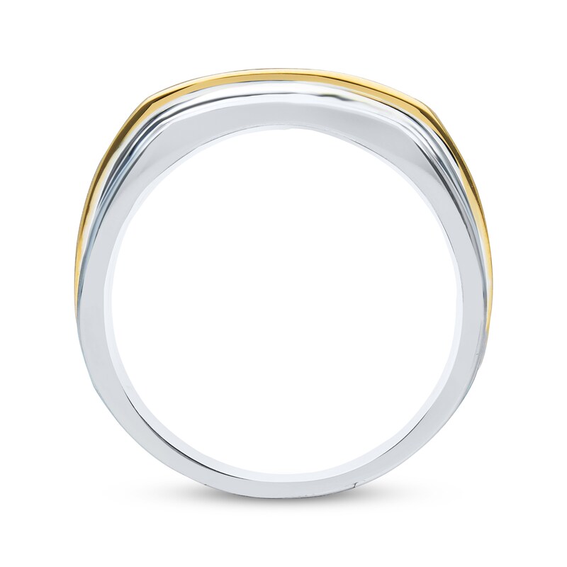 Main Image 2 of Previously Owned Men's Diamond Wedding Band 1/4 ct tw Round-cut 10K Two-Tone Gold
