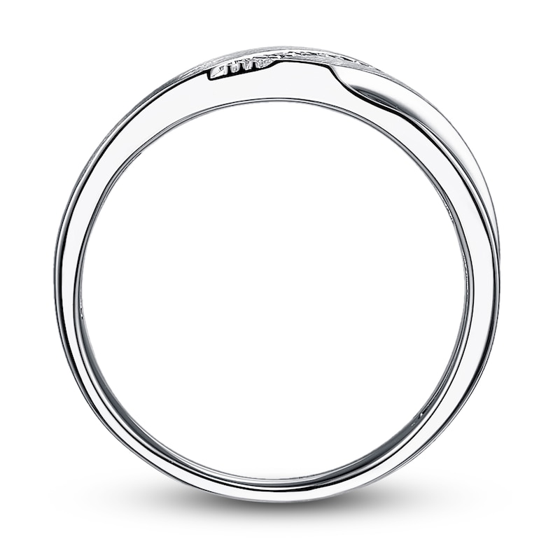 Main Image 3 of Previously Owned Men's Diamond Accent Wedding Band 10K White Gold