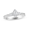 Thumbnail Image 0 of Previously Owned 3-Stone Diamond Engagement Ring 1/2 ct tw Pear & Round-cut 14K White Gold