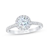 Thumbnail Image 0 of Previously Owned THE LEO First Light Diamond Engagement Ring 1-1/4 ct tw Round-cut 14K White Gold