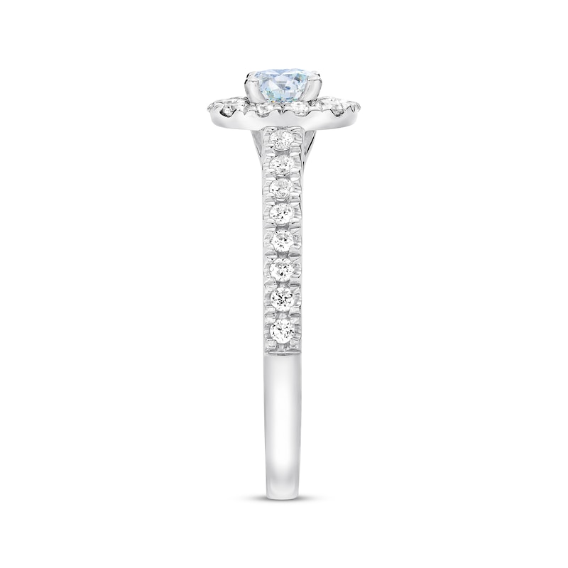 Previously Owned THE LEO First Light Diamond Engagement Ring 1-1/4 ct tw Round-cut 14K White Gold