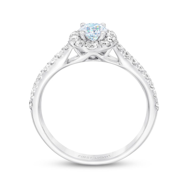 Previously Owned THE LEO First Light Diamond Engagement Ring 1-1/4 ct tw Round-cut 14K White Gold