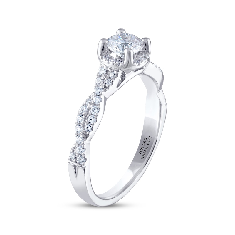 Main Image 2 of Previously Owned THE LEO Ideal Cut Diamond Engagement Ring 3/4 ct tw Round-cut 14K White Gold