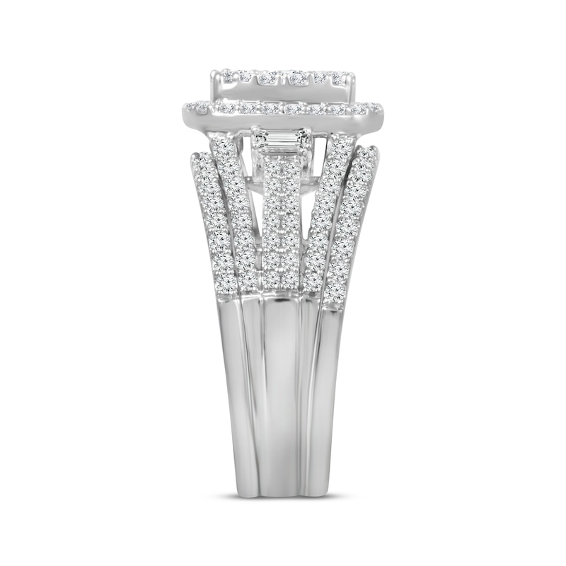 Main Image 2 of Previously Owned Diamond Bridal Set Round & Baguette 1 1/2 ct tw 10K White Gold