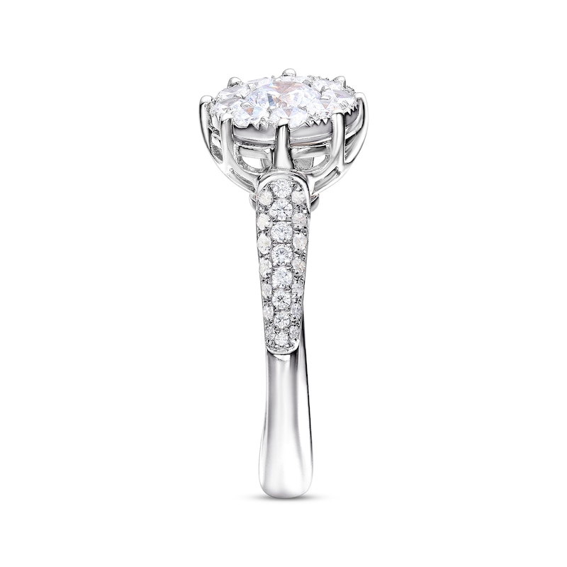 Previously Owned Multi-Stone Diamond Engagement Ring 1-1/8 ct tw Round-cut 14K White Gold