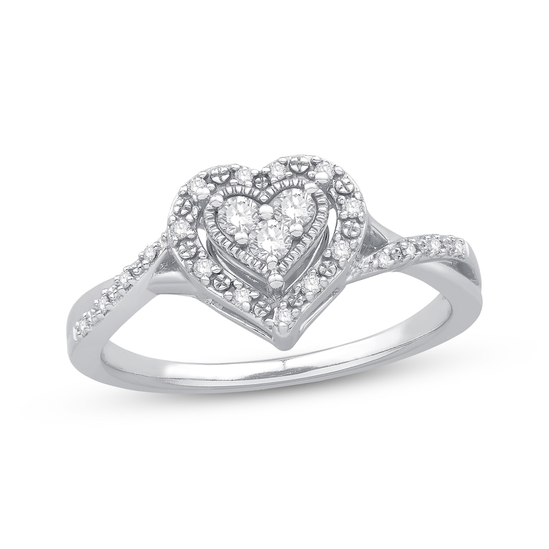 Main Image 1 of Previously Owned Diamond Heart Ring 1/5 ct tw Sterling Silver