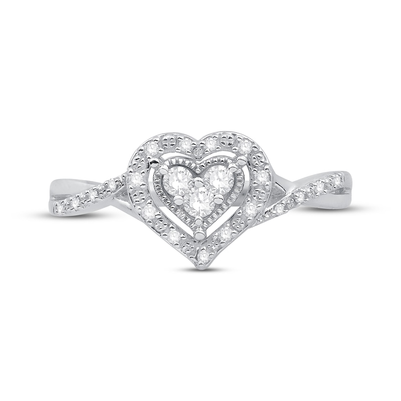 Main Image 3 of Previously Owned Diamond Heart Ring 1/5 ct tw Sterling Silver