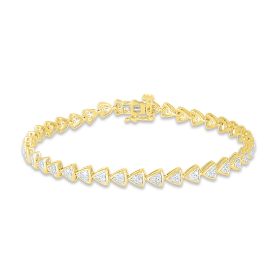 Previously Owned Diamond Bracelet 1 ct tw Round-cut 10K Yellow Gold 7.25"